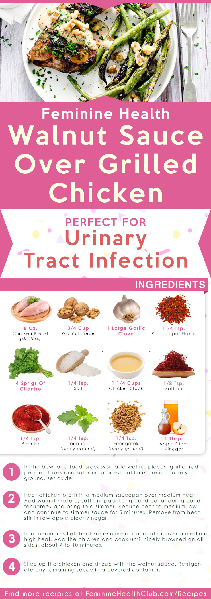 Walnut Sauce Over Grilled Chicken Recipe For Urinary Tract Infection