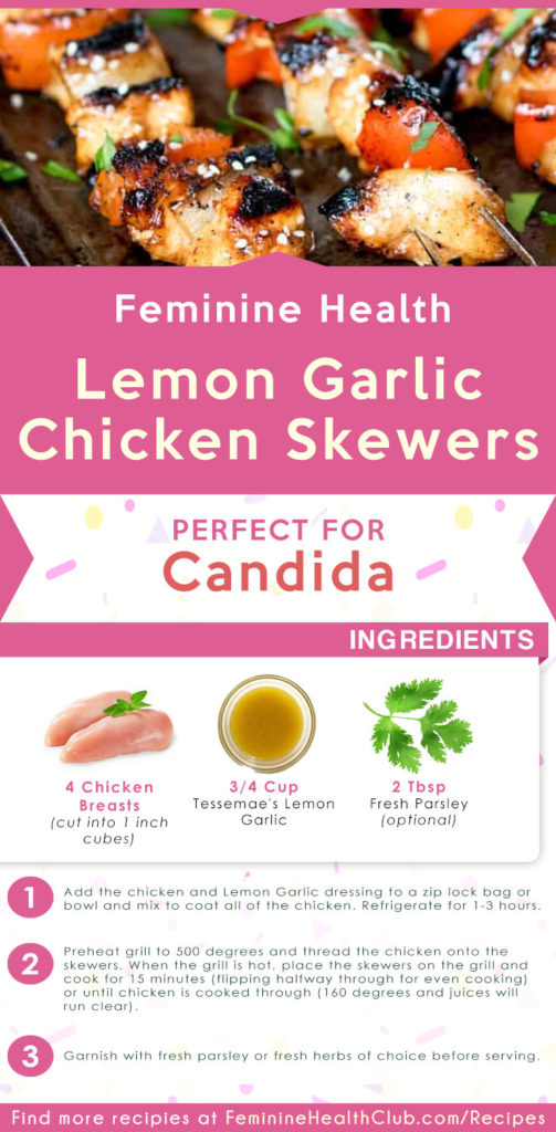 Lemon Garlic Chicken Skewers Recipe For Candida